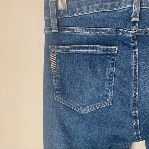 PAIGE Skyline Skinny Crop Mid-Rise Pico Jeans Raw Hem Size 27 - Picture 9 of 15
